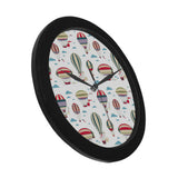 Hot air balloon pattern Elegant Black Wall Clock