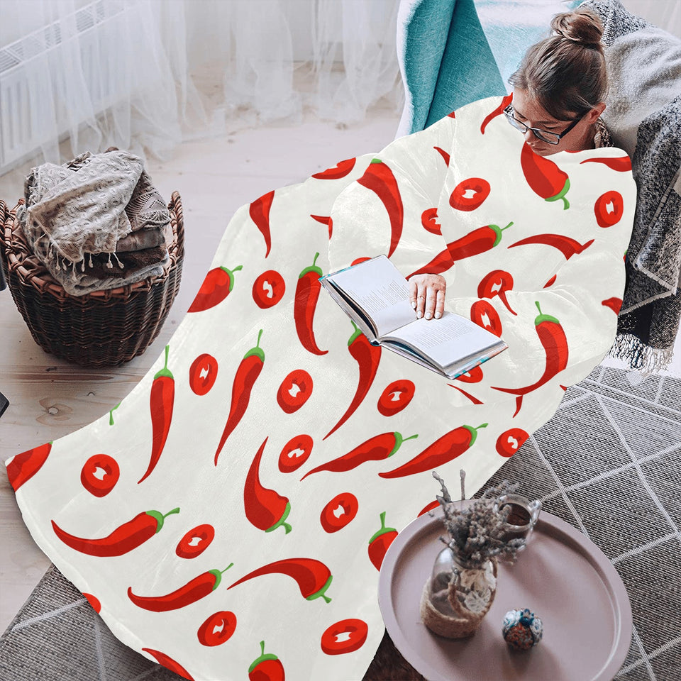 Chili pattern Blanket Robe with Sleeves