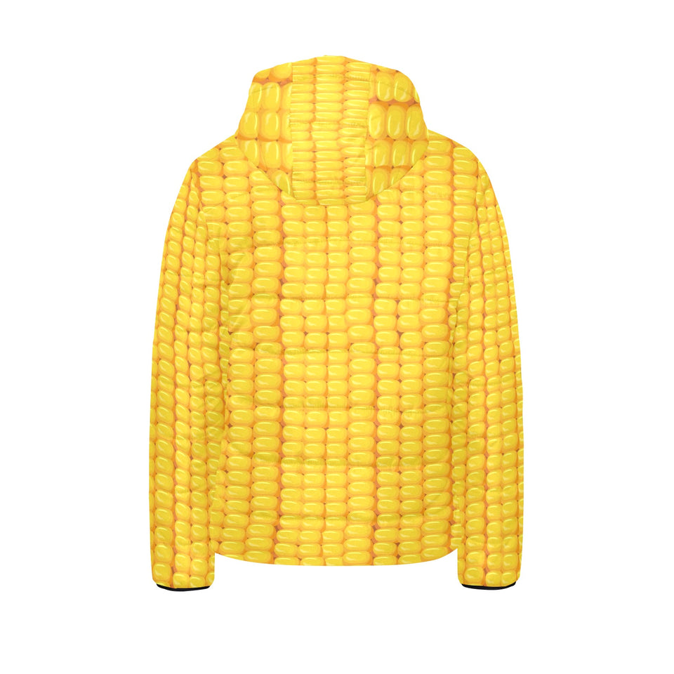Corn Pattern Print Design 04 Kids' Boys' Girls' Padded Hooded Jacket