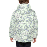 hand drawn blueberry pattern Kids' Boys' Girls' Padded Hooded Jacket