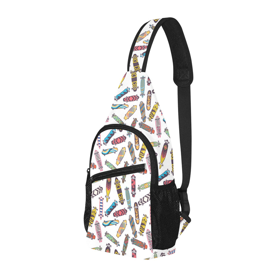 Skate Board Pattern Print Design 05 All Over Print Chest Bag