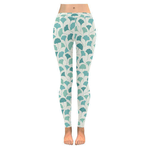 Green ginkgo leaves pattern Women's Legging Fulfilled In US