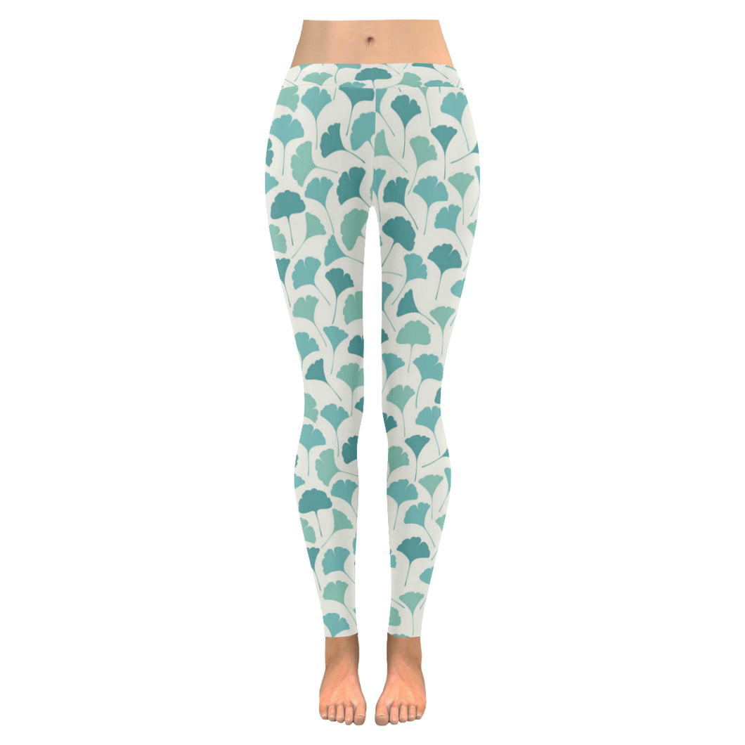 Green ginkgo leaves pattern Women's Legging Fulfilled In US
