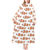 Clown Fish Pattern Print Design 05 Blanket Robe with Sleeves