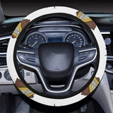 Color hand drawn cacao pattern Car Steering Wheel Cover
