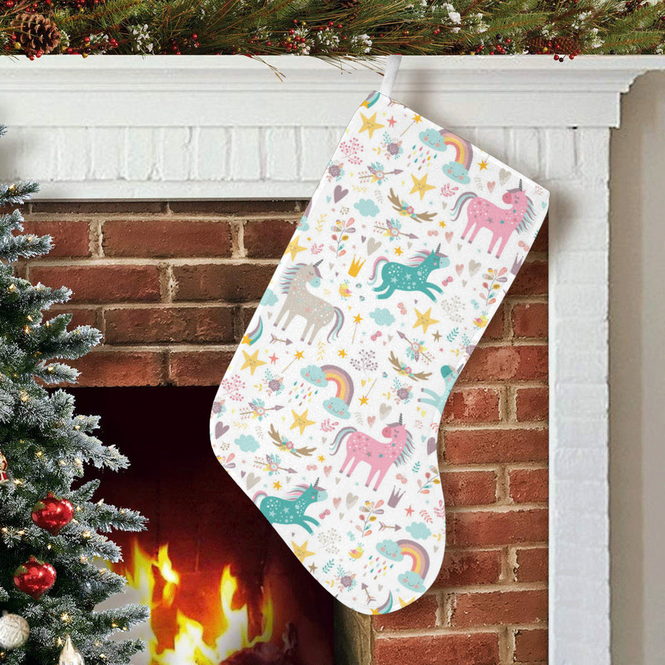 Colorful unicorn pattern Christmas Stocking