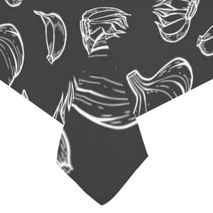 Garlic pattern black background Tablecloth