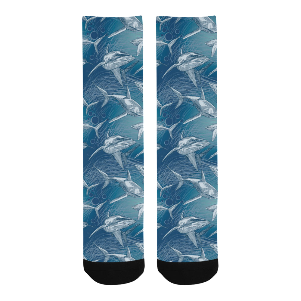 Shark hand drawn Crew Socks