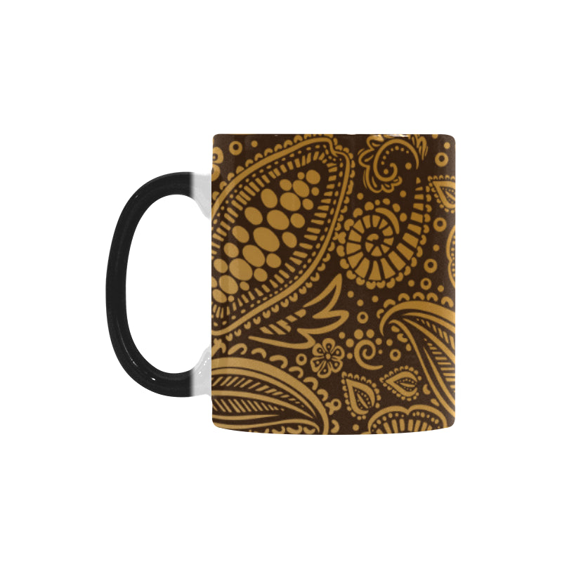 cacao beans tribal polynesian pattern background Morphing Mug Heat Changing Mug