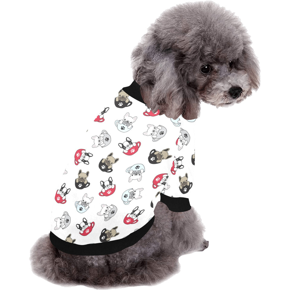 French bulldog cup paw pattern All Over Print Pet Dog Round Neck Fuzzy Shirt