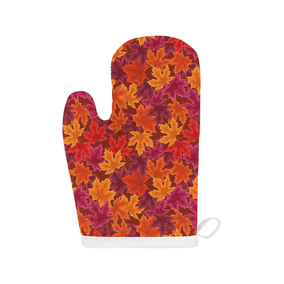 Autumn maple leaf pattern Heat Resistant Oven Mitts