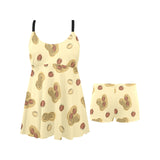 peanuts design pattern Chest Sexy Pleated Two Piece Swim Dress