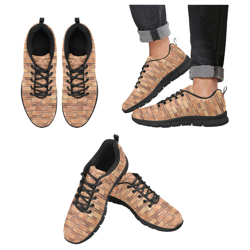 Brick Printed Pattern Print Design 04 Men's Breathable Sneakers ( Model 055)