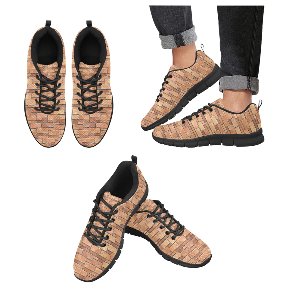 Brick Printed Pattern Print Design 04 Men's Breathable Sneakers ( Model 055)