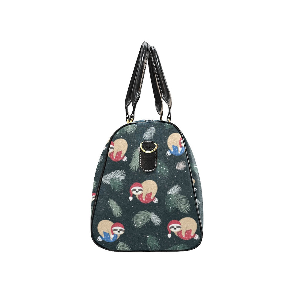 Cute sloths sleeping christmas ball santa hat patt Travel Bag