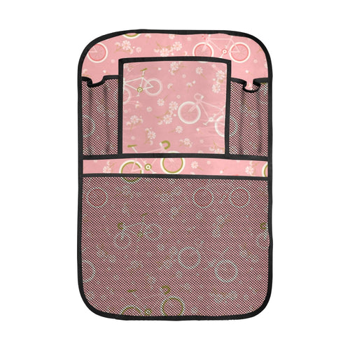 Bicycle Pattern Print Design 02 Car Seat Back Organizer