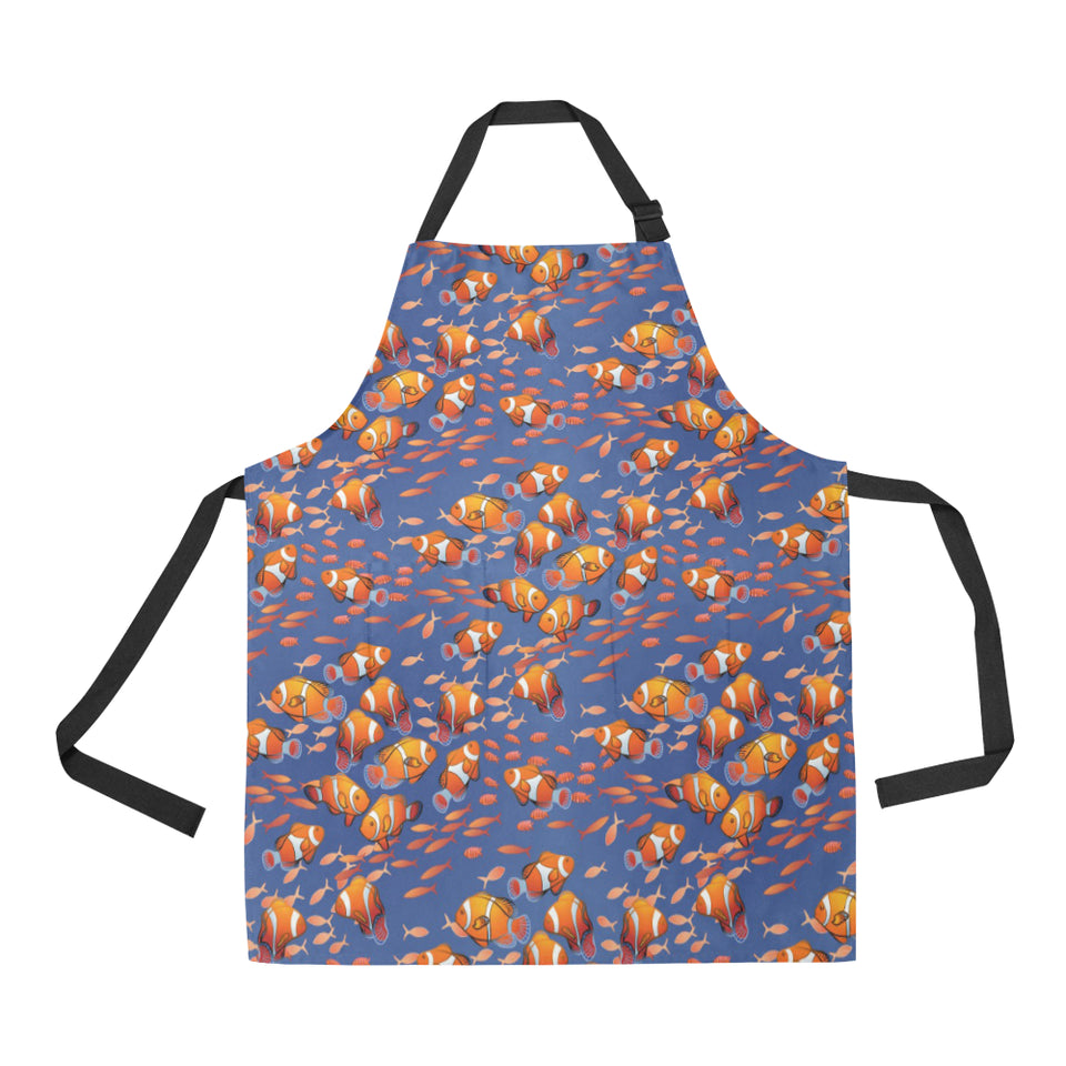 Clown Fish Pattern Print Design 04 All Over Print Adjustable Apron