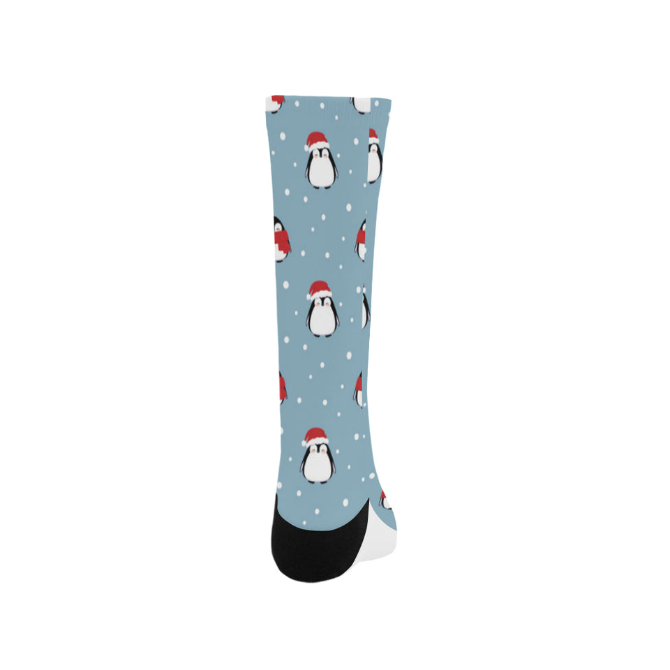 Cute penguin christmas snow pattern Crew Socks
