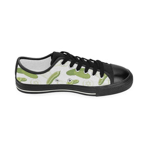 Cucumber sketch pattern Kids' Boys' Girls' Low Top Canvas Shoes Black