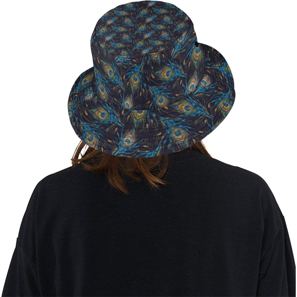 Beautiful peacock feather pattern Unisex Bucket Hat