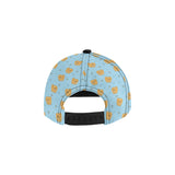 Brown cute pomeranian blue blackground All Over Print Snapback Cap