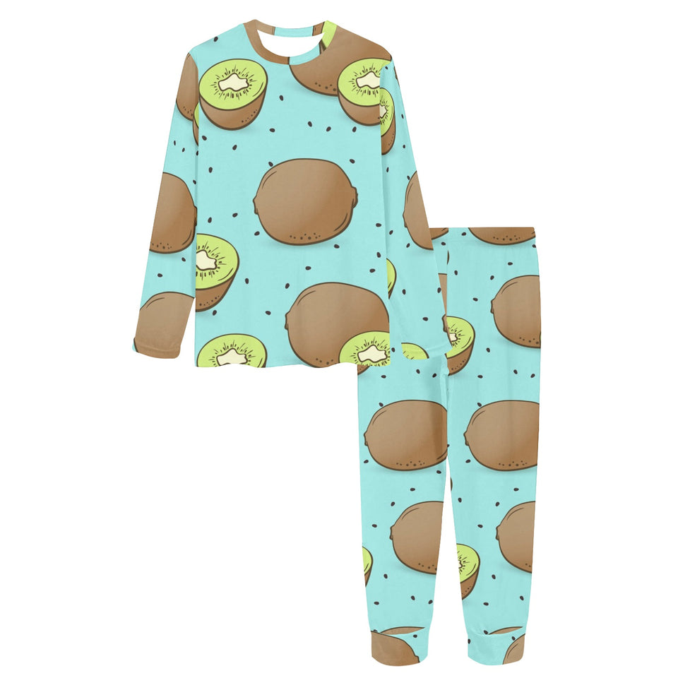 Kiwi blue background Women's All Over Print Pajama Set