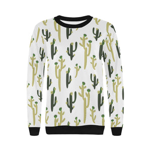 Cute cactus pattern Women's Crew Neck Sweatshirt