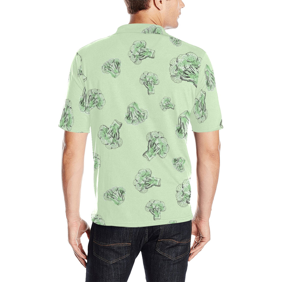 broccoli sketch pattern Men's All Over Print Polo Shirt