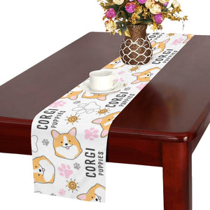 Corgi Dog Pattern Table Runner