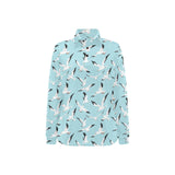 Seagull Pattern Print Design 01 Women's Long Sleeve Polo Shirt
