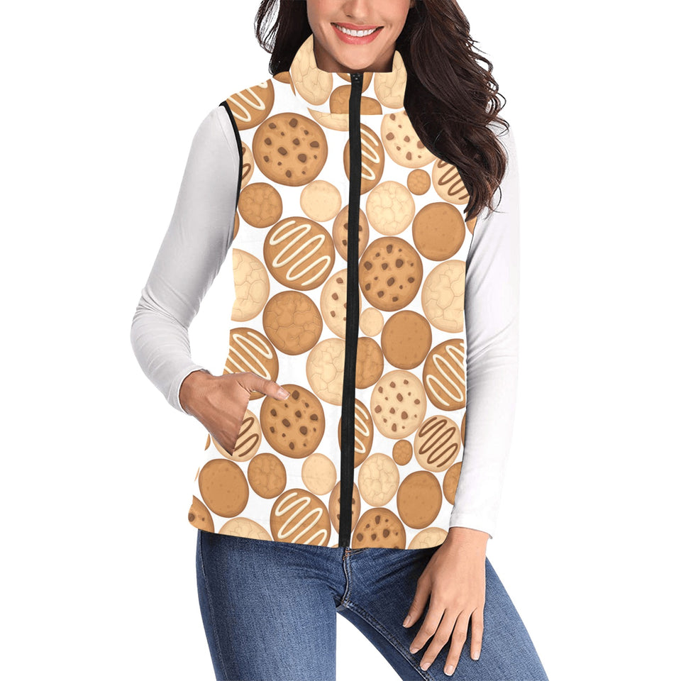 Various cookie pattern Women's Padded Vest