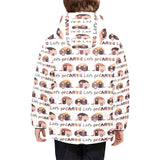 Camper Van Pattern Print Design 01 Kids' Boys' Girls' Padded Hooded Jacket