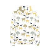 Silhouettes of goat and tree pattern Men's Padded Hooded Jacket