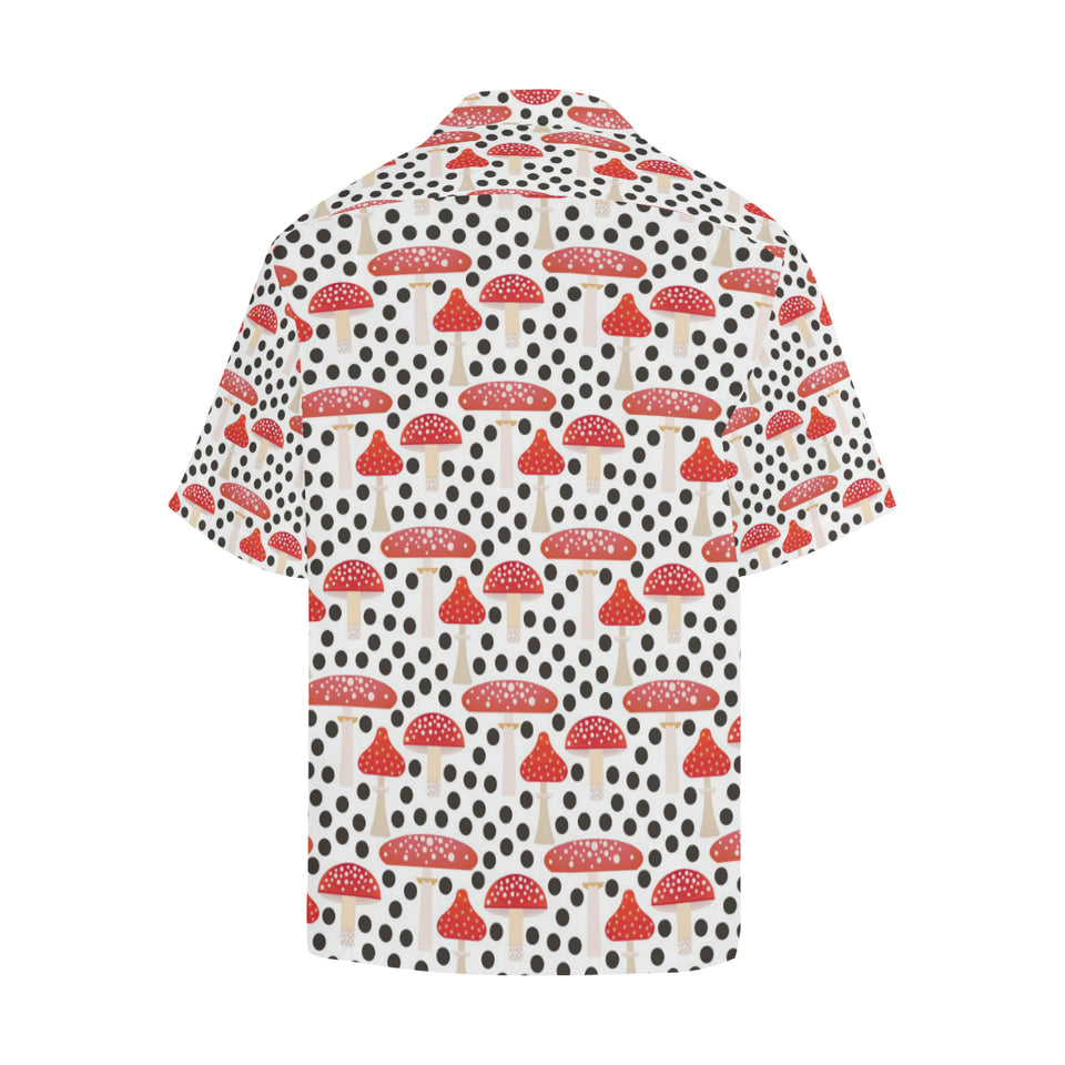 Red mushroom dot pattern Men's All Over Print Hawaiian Shirt