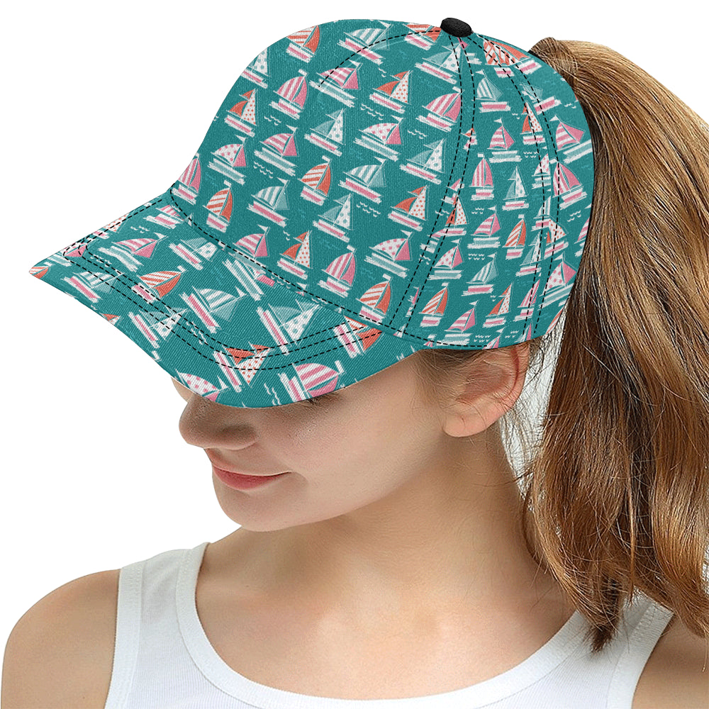 Cute sailboat pattern All Over Print Snapback Cap