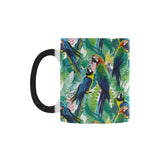 Colorful parrot exotic flower leaves Morphing Mug Heat Changing Mug
