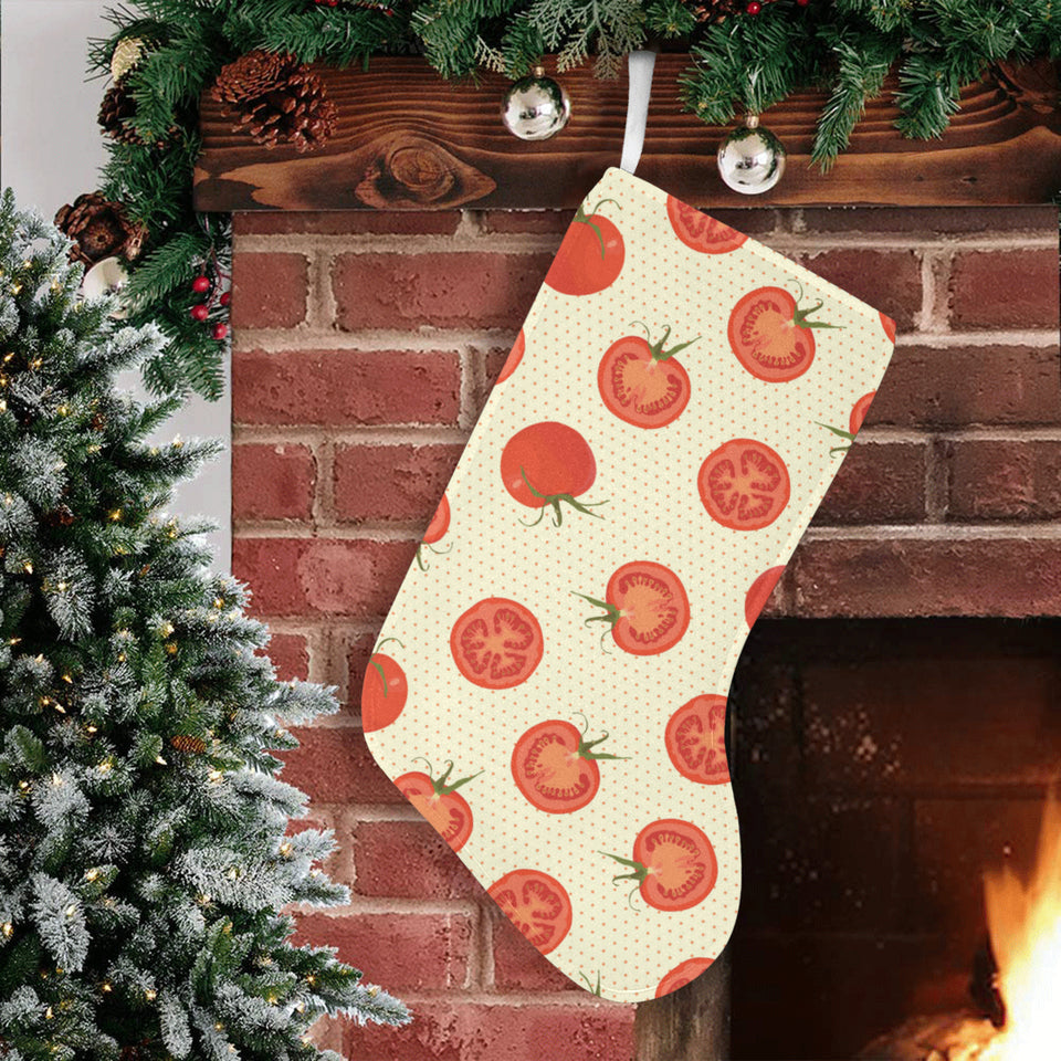Tomato dot background Christmas Stocking