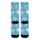 Starfish blue blackground Crew Socks