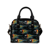 Bowling balls flame pattern Shoulder Handbag