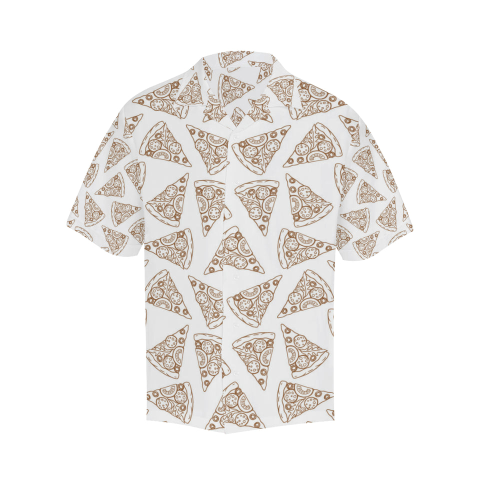 Hand drawn pizza pattern Men's All Over Print Hawaiian Shirt