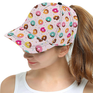 Donut pattern glaze pink background All Over Print Snapback Cap