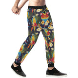 Colorful parrot flower pattern Unisex Casual Sweatpants