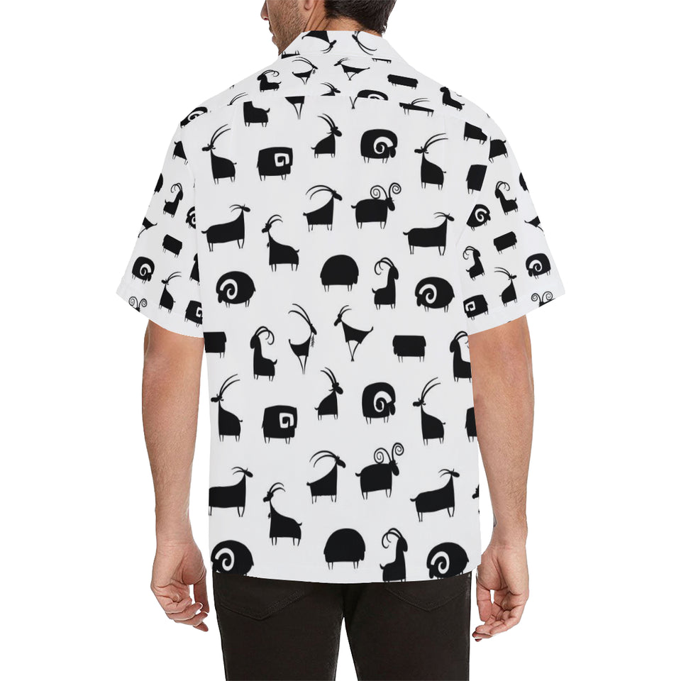 Goat ram pattern Men's All Over Print Hawaiian Shirt