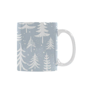 Christmas tree winter forest pattern Classical White Mug (Fulfilled In US)
