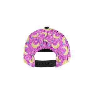 Moon pink rose background All Over Print Snapback Cap