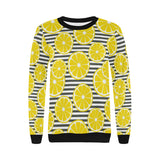 slice of lemon design pattern Women's Crew Neck Sweatshirt