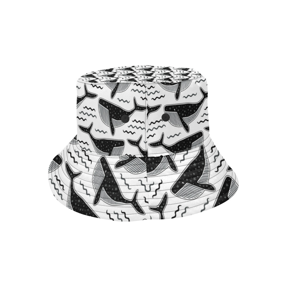 Black whale pattern Unisex Bucket Hat