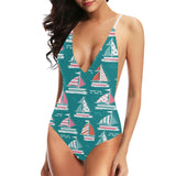 Cute sailboat pattern Women's One-Piece Swimsuit