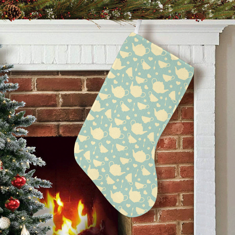 Tea pots Pattern Print Design 02 Christmas Stocking