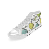 Hot Air Balloon Bird Cloud Pattern Men's High Top Canvas Shoes White